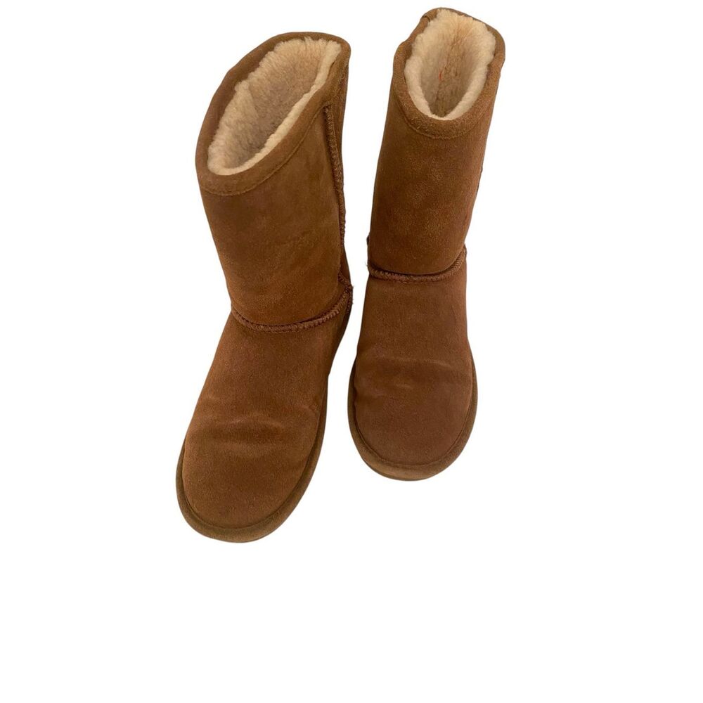 Bearpaw Cow Suede Sheepskin Lining Short Boots Sz 8